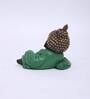 Polyresin Green & Bronze Reading Monk 13.5 Cm