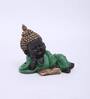 Polyresin Green & Bronze Reading Monk 13.5 Cm