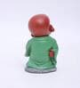 Polyresin Green & Brown Attitude Monk Mala In Left 15.5 Cm
