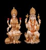 Ivory Polyresin Lord Ganesh and Laxmi Idol