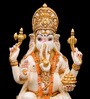 Ivory Polyresin Lord Ganesh Idol