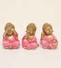 Polyresin Pink Stella Monk set of 3