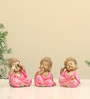 Polyresin Pink Stella Monk set of 3