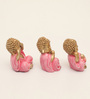 Polyresin Pink Stella Monk set of 3