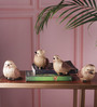 Polyresin Premium Fengshui Bird Set Of Four Gold Figurine