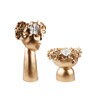 Polyresin Premium Gold Tone Vase Set Of Two