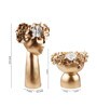 Polyresin Premium Gold Tone Vase Set Of Two