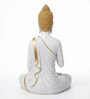 White and Gold Polyresin Lord Buddha Idol