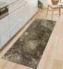 Brown Polyester 60 x 24 Inches Machine Made Floor Runner