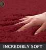 Maroon Polyester 60 x 24 Inches Machine Made Floor Runner