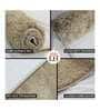 Beige Solid Polyester 5x3 Inches AntiSkid Bath Mat