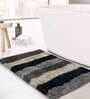 Black and Grey Geometric Polyester 5x3 Inches AntiSkid Bath Mat