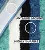 Blue & White Geometric Polyester 24x16 Inches AntiSkid Bath Mat