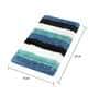 Blue & White Geometric Polyester 24x16 Inches AntiSkid Bath Mat