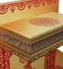 MDF Wood Pooja Mandir In Yellow With LED Light
