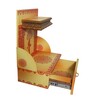 MDF Wood Pooja Mandir In Yellow With LED Light
