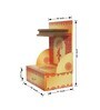 MDF Wood Pooja Mandir In Yellow With LED Light