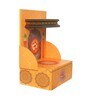 MDF Wood Pooja Mandir In Yellow With LED Light