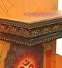 MDF Wood Pooja Mandir In Yellow With LED Light