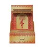 MDF Wood Pooja Mandir In Yellow With LED Light