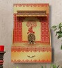 MDF Wood Pooja Mandir In Yellow With LED Light