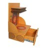 MDF Wood Pooja Mandir In Yellow With LED Light