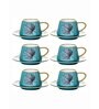 Porcelain Coffee/Tea Gold Design Cup Saucer Set of 12pcs