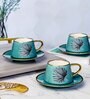 Porcelain Coffee/Tea Gold Design Cup Saucer Set of 12pcs