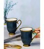 Porcelain Coffee/Tea Gold Design Large Mug Set of 2pcs