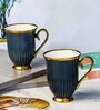 Porcelain Coffee/Tea Gold Design Large Mug Set of 2pcs
