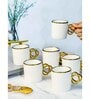 Porcelain Coffee/Tea Gold Design Mug Set of 6pcs