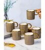 Porcelain Coffee/Tea Gold Design Mug Set of 6pcs