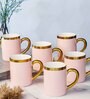 Porcelain Coffee/Tea Gold Design Mug Set of 6pcs