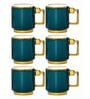 Porcelain Coffee/Tea Gold Design Mug Set of 6pcs