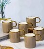 Porcelain Coffee/Tea Gold Design Mug Set of 6pcs