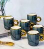 Porcelain Coffee/Tea Gold Design Mug Set of 6pcs