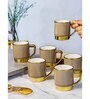 Porcelain Coffee/Tea Gold Design Mug Set of 6pcs