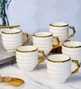 Porcelain Coffee/Tea Gold Design Mug Set of 6pcs