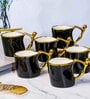 Porcelain Coffee/Tea Gold Design Mug Set of 6pcs