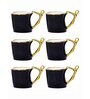 Porcelain Coffee/Tea Gold Design Mug Set of 6pcs