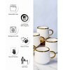 Porcelain Coffee/Tea Gold Design Mug Set of 6pcs
