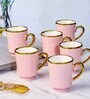 Porcelain Coffee/Tea Gold Design Mug Set of 6pcs
