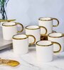 Porcelain Coffee/Tea Gold Design Mug Set of 6pcs