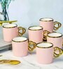 Porcelain Coffee/Tea Gold Design Mug Set of 6pcs