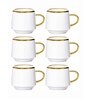 Porcelain Coffee/Tea Gold Design Mug Set of 6pcs