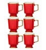 Porcelain Coffee/Tea Gold Design Mug Set of 6pcs