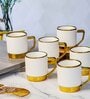 Porcelain Coffee/Tea Gold Design Mug Set of 6pcs