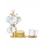 Porcelain Cup & Wooden coster with Stand Set of 13pcs