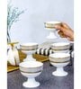 Porcelain Footed Bowl Set of 6pcs