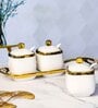 Porcelain Kenia Server set with Spoon & Tray set of 7pcs